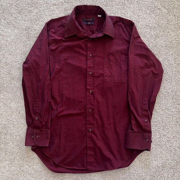 Rare Japanese Made Mr. Junko Vintage Two Tone Burgundy Red Button-down L - Picture 1 of 9